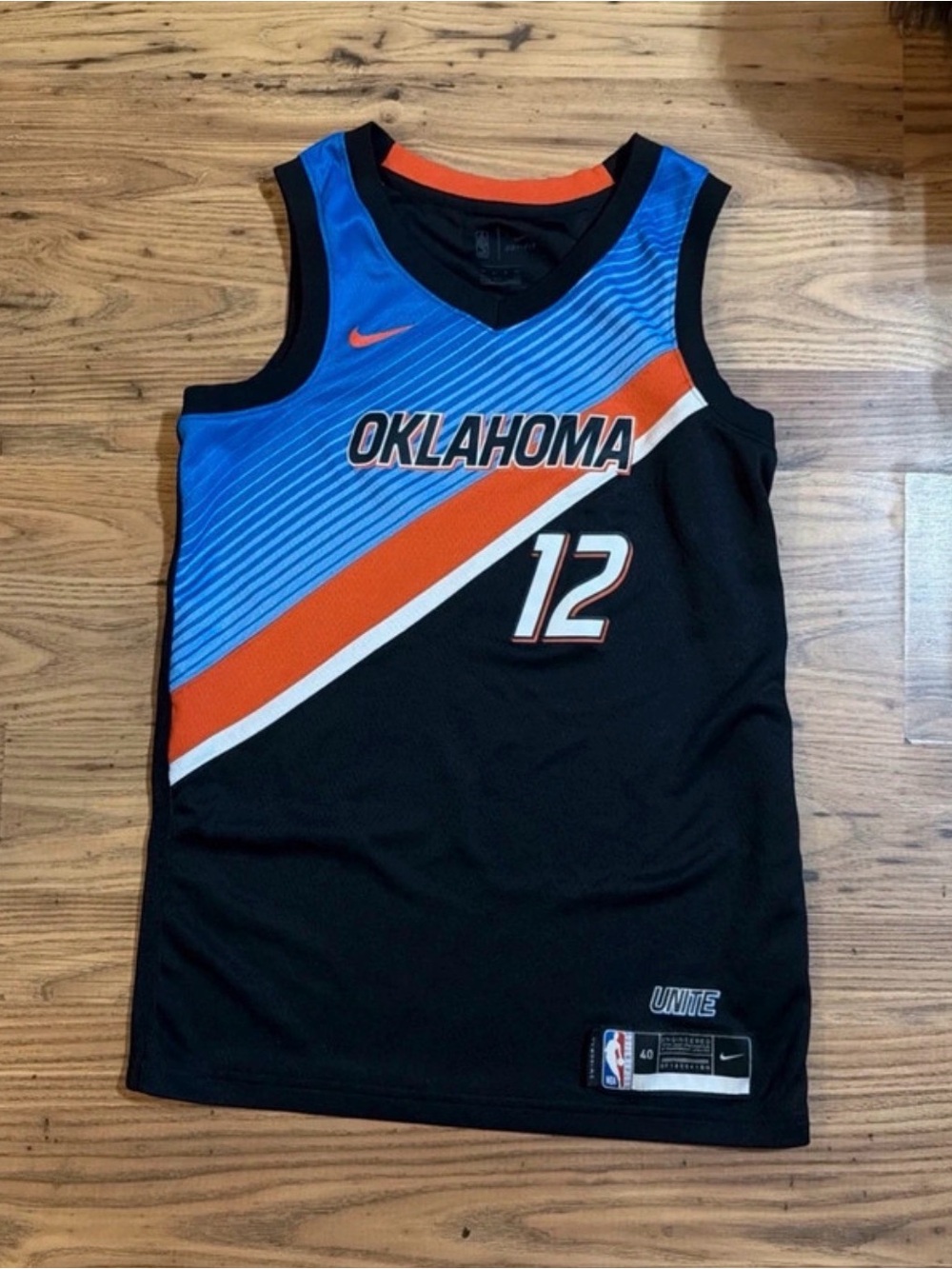 Nike OKC Thunder Steven Adams #12 City Edition Swingman Jersey Size 40 (Small)